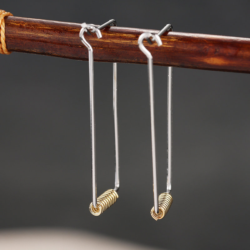 Women's Geometric Square Hollow Pendant Earrings, Handmade